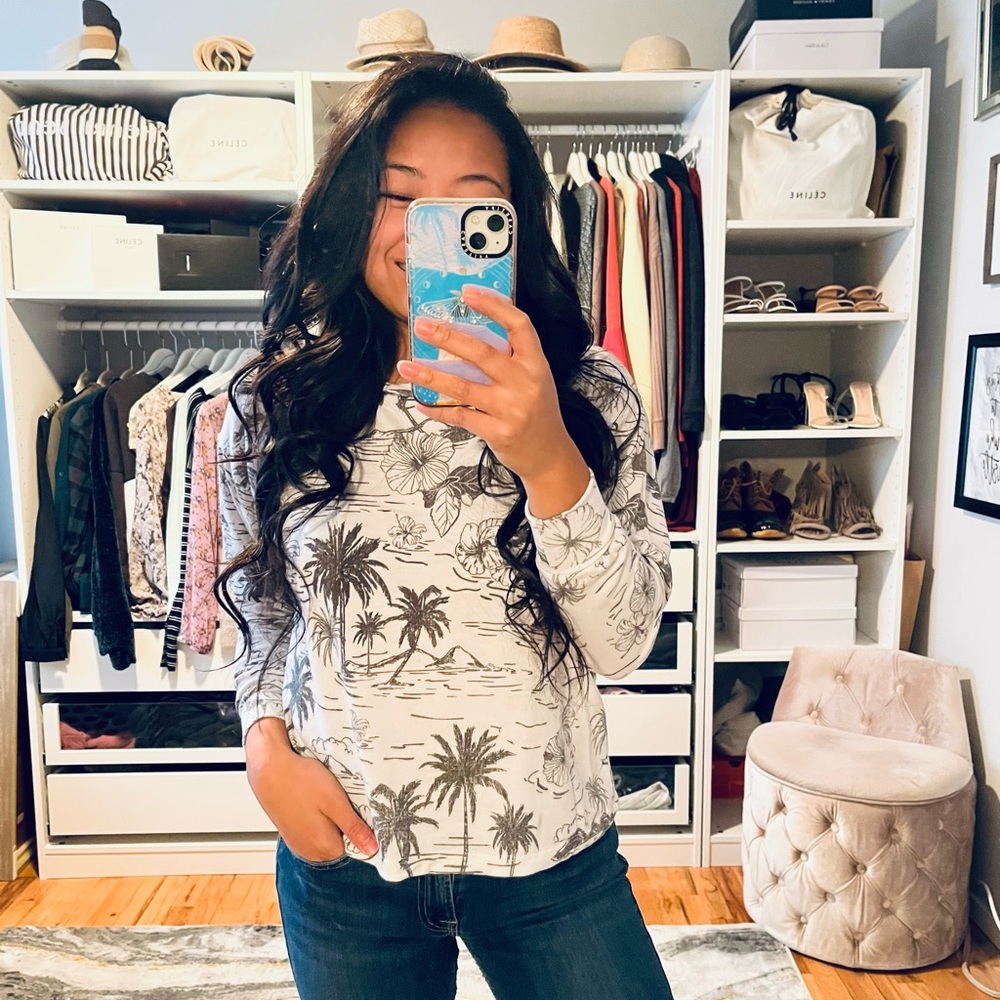 X Hawaii Patterned Long Sleeve Top